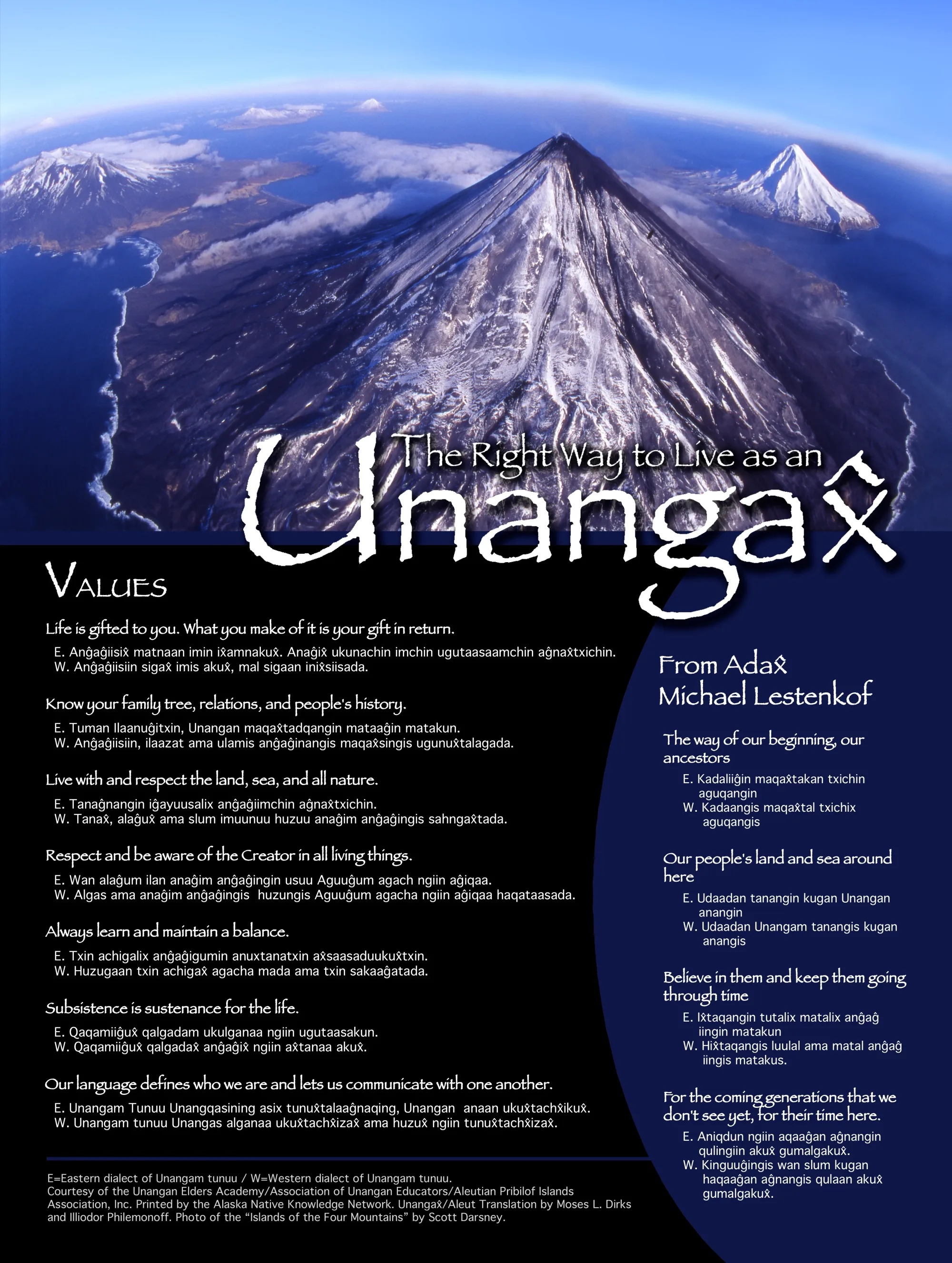 Unangax values poster 1