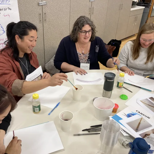 Using blueberry dye at Chugachmiut education gathering, Fall 2026